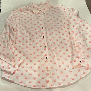 Chico's Coral Seashell Button Down Shirt
